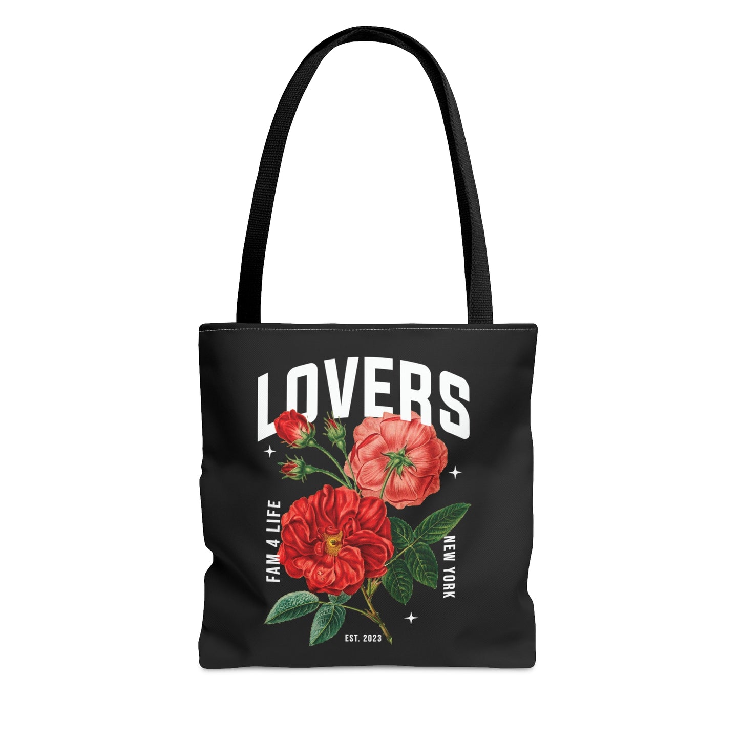 Lovers & Roses Tote Bag (Black)