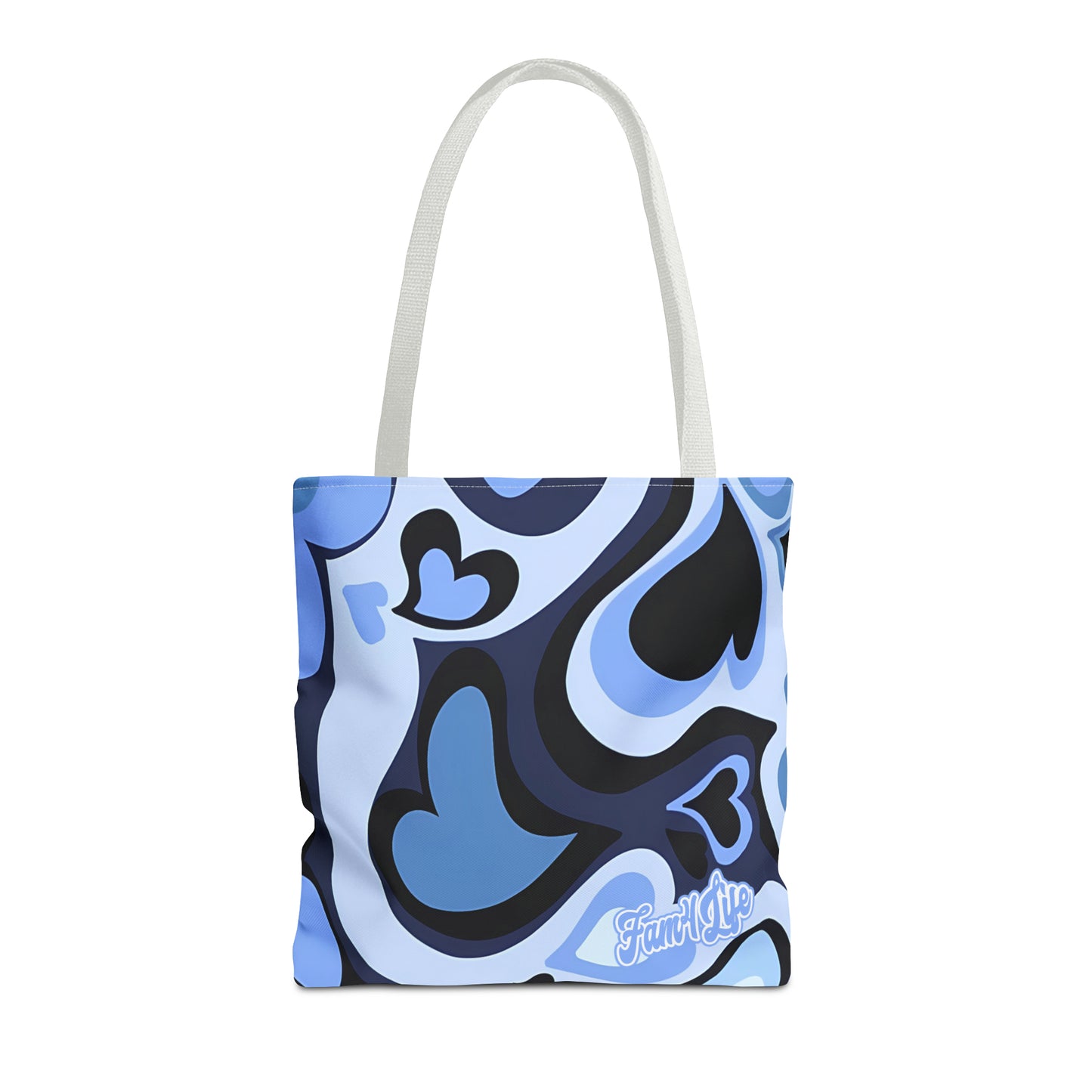 Vibrant Hearts (Blue) Tote Bag