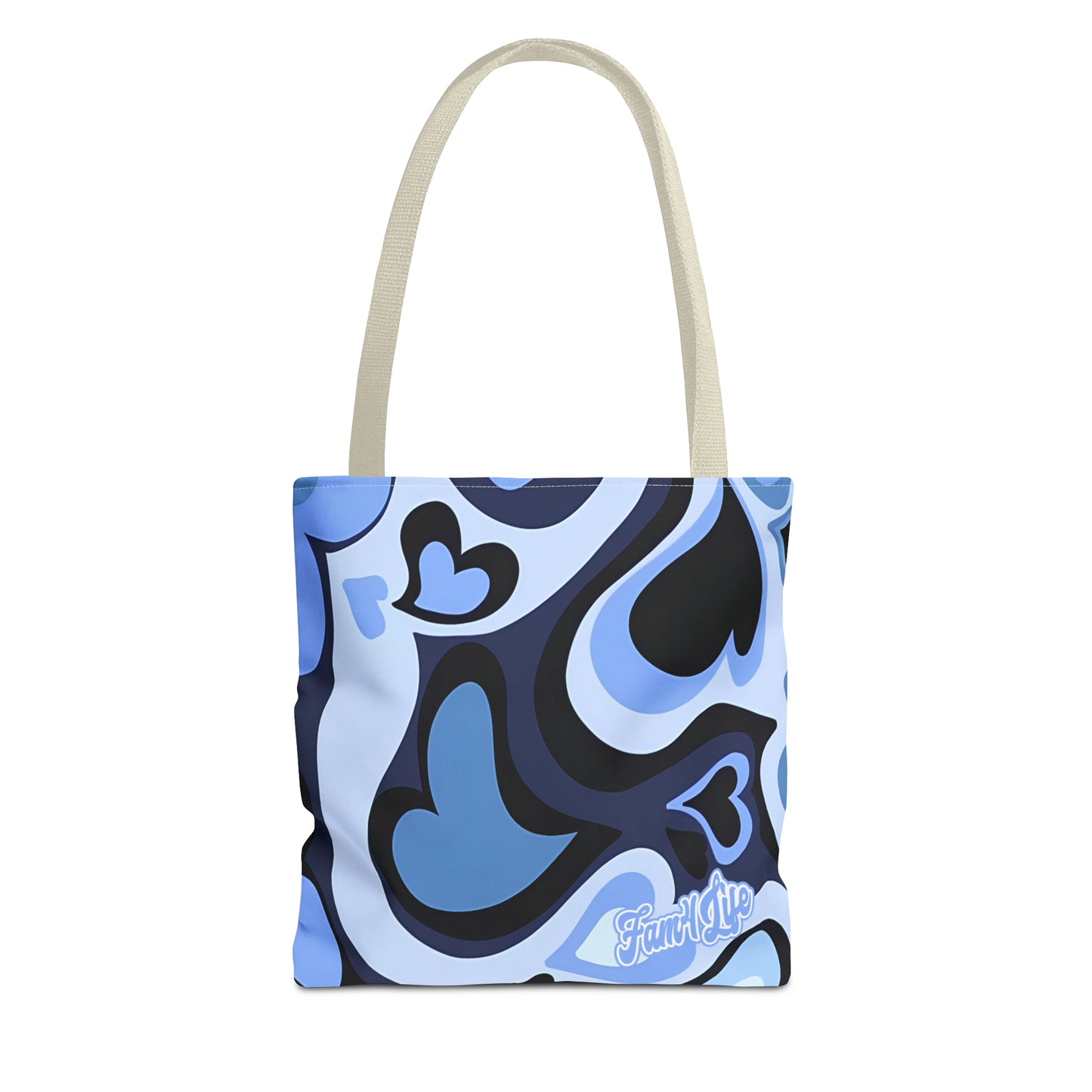 Vibrant Hearts (Blue) Tote Bag