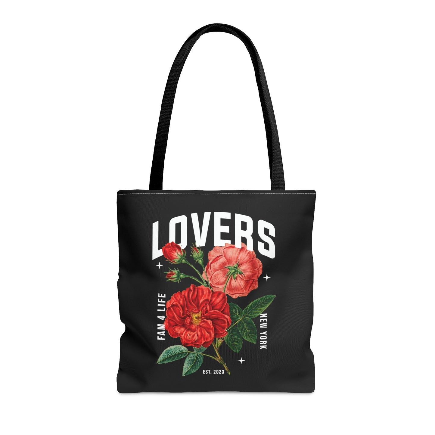 Lovers & Roses Tote Bag (Black)