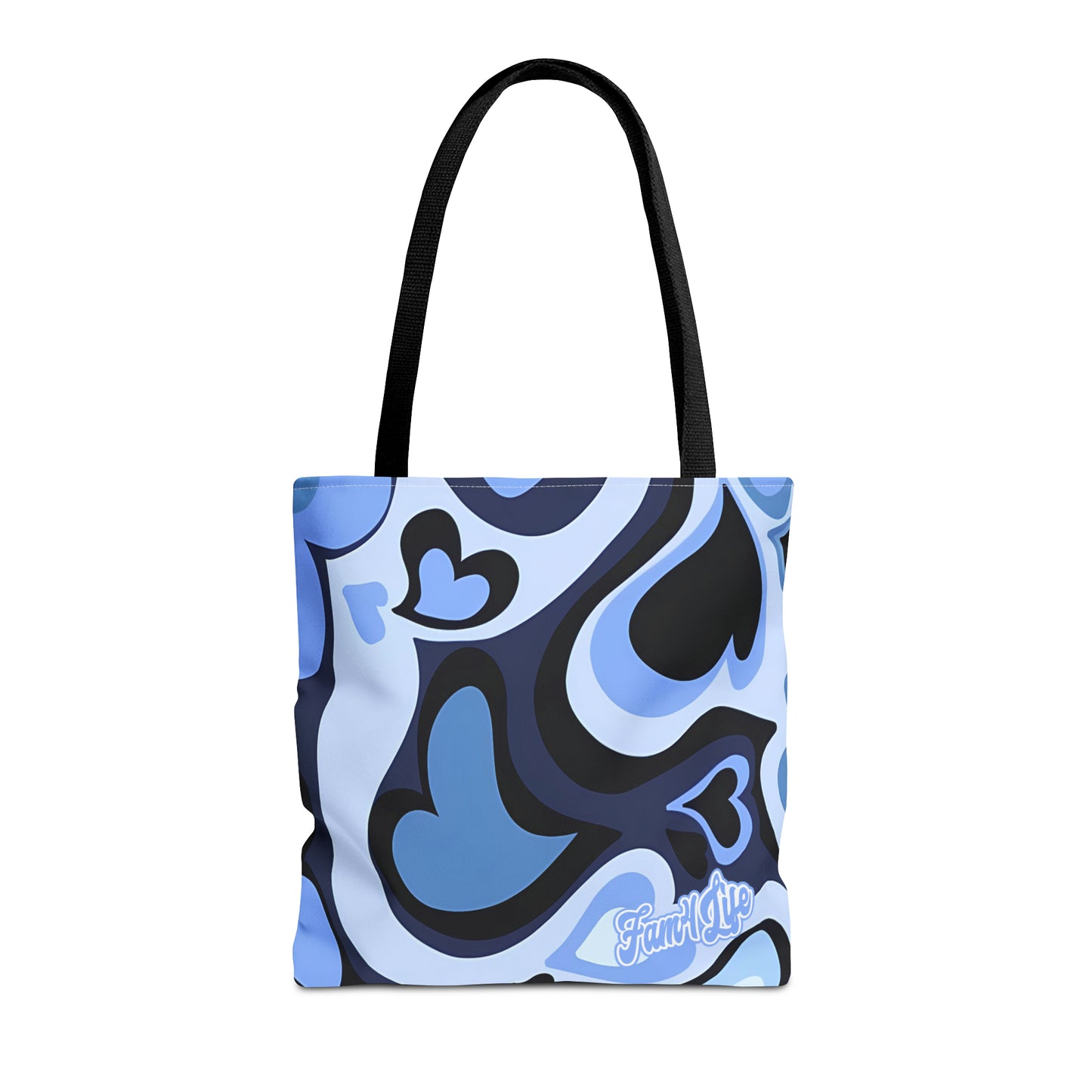 Vibrant Hearts (Blue) Tote Bag