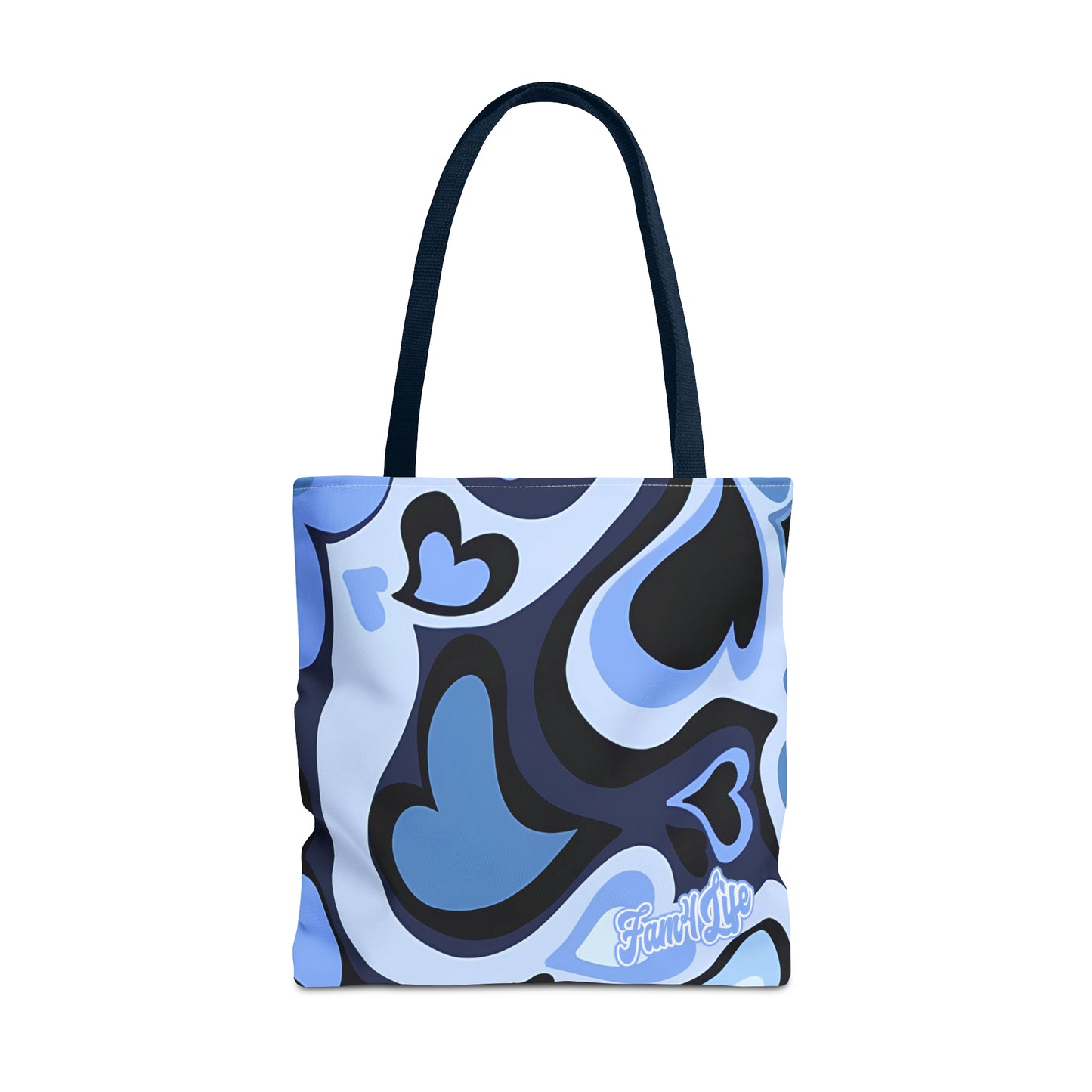 Vibrant Hearts (Blue) Tote Bag