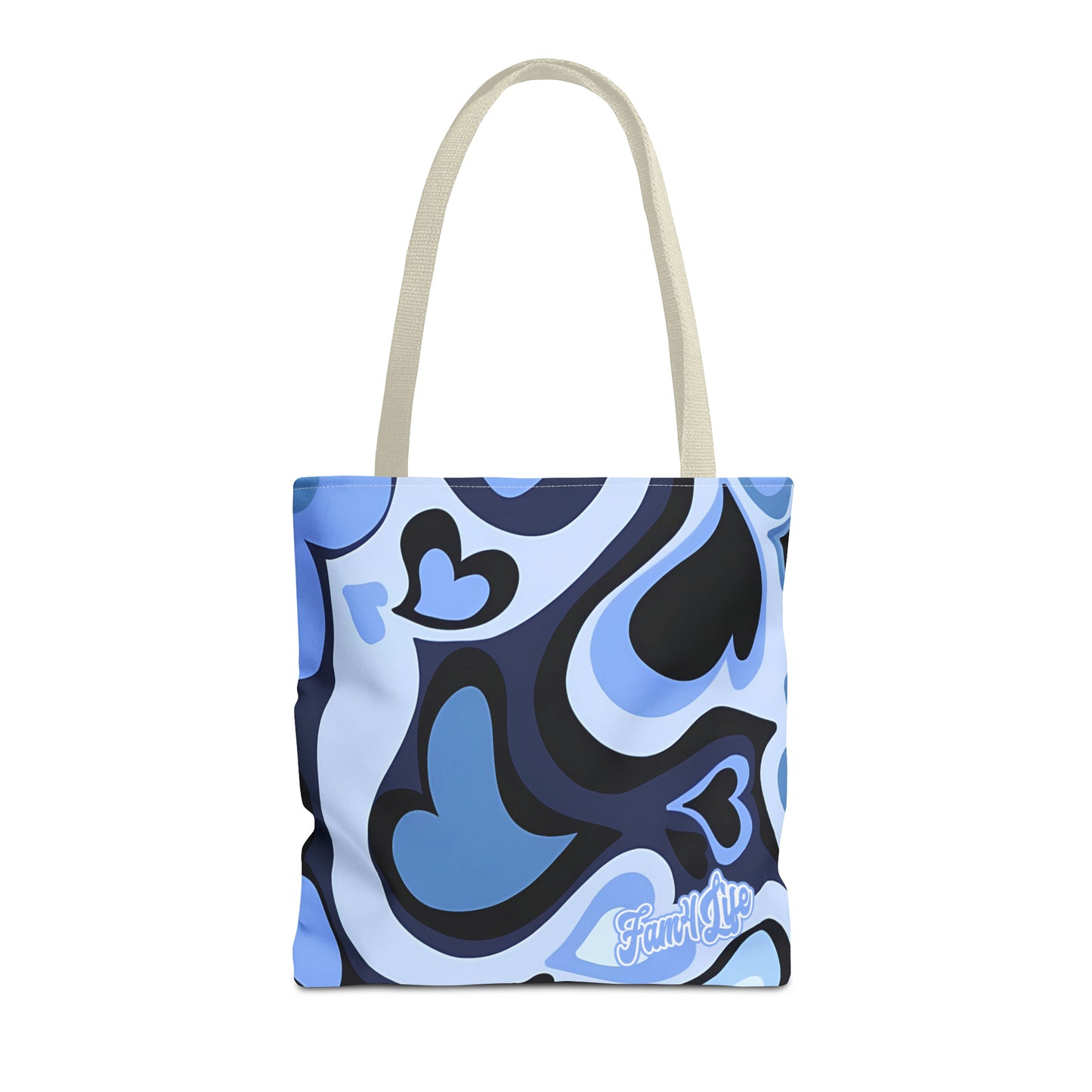 Vibrant Hearts (Blue) Tote Bag