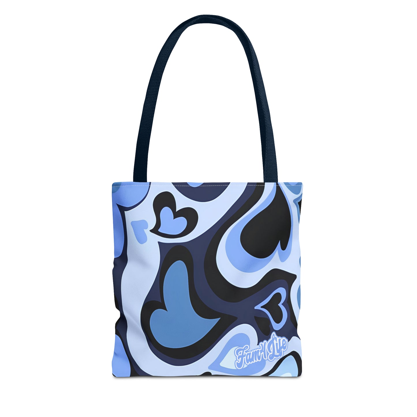 Vibrant Hearts (Blue) Tote Bag
