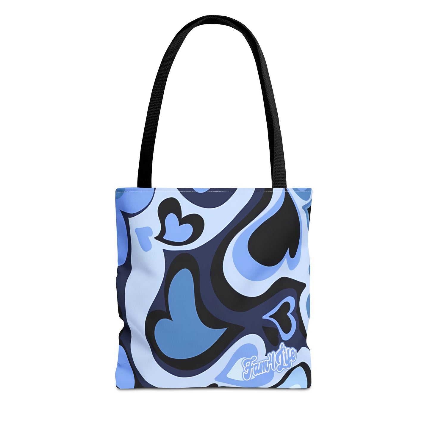 Vibrant Hearts (Blue) Tote Bag