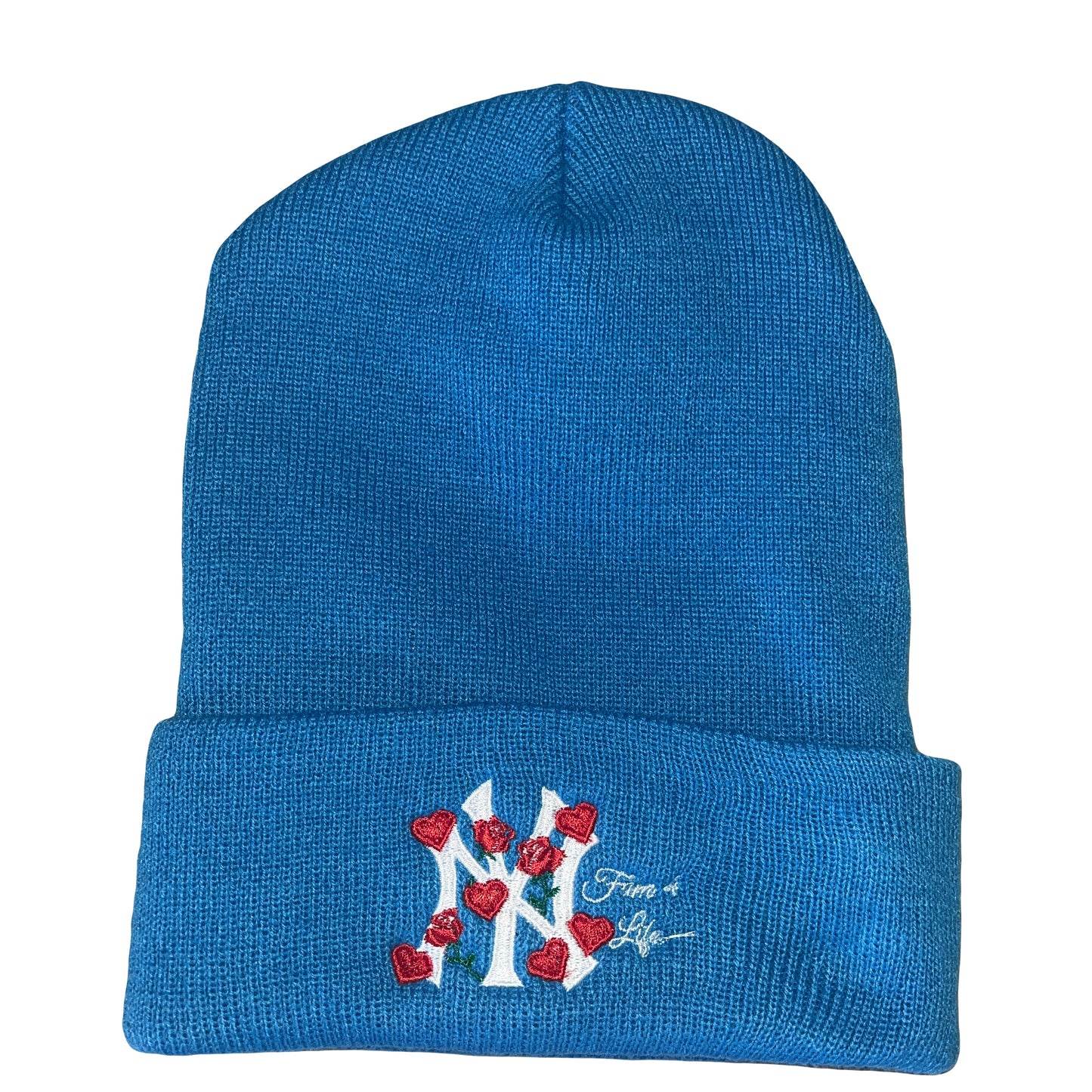 Lovers and Roses Beanie (Light Blue)