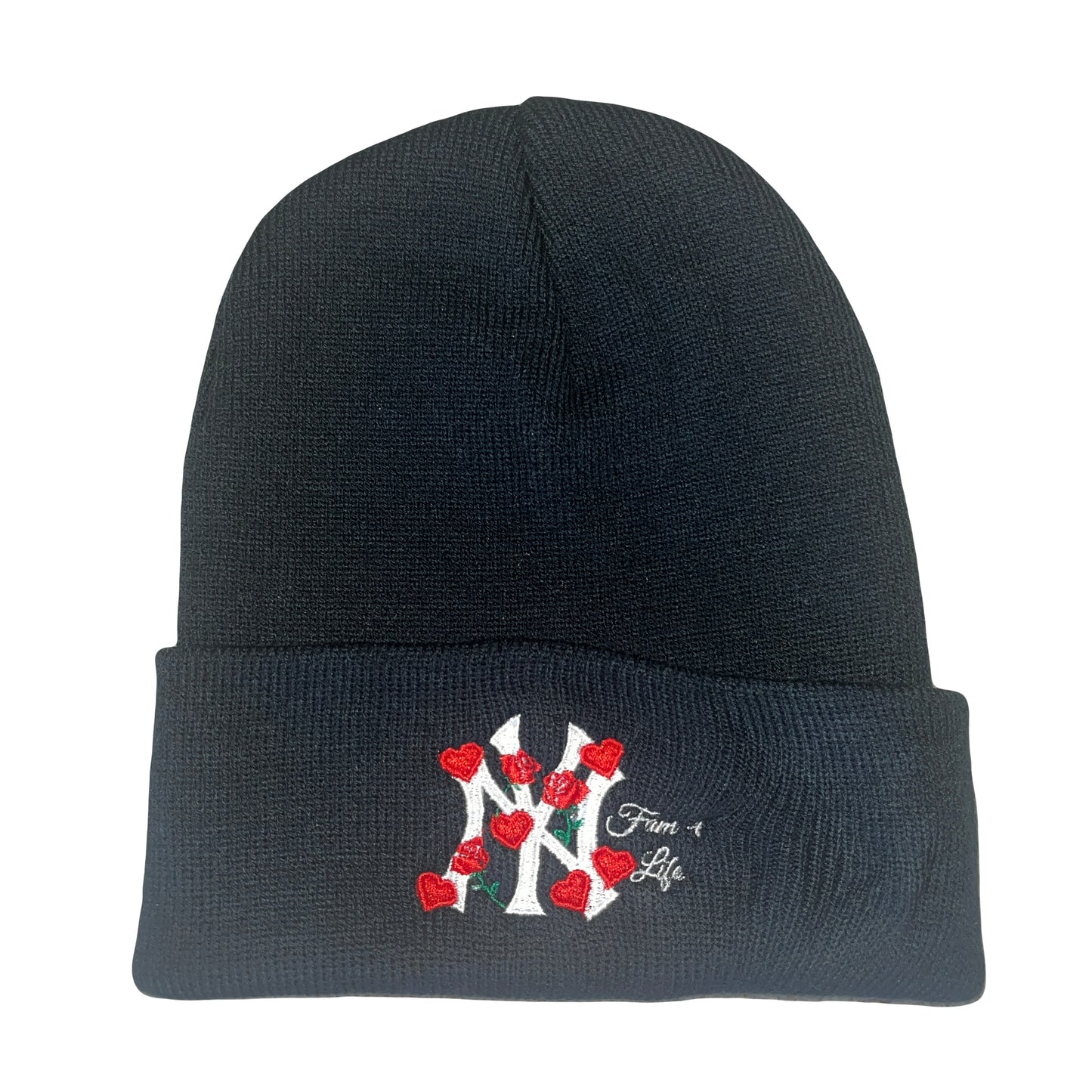 Lovers and Roses Beanie (Navy Blue)