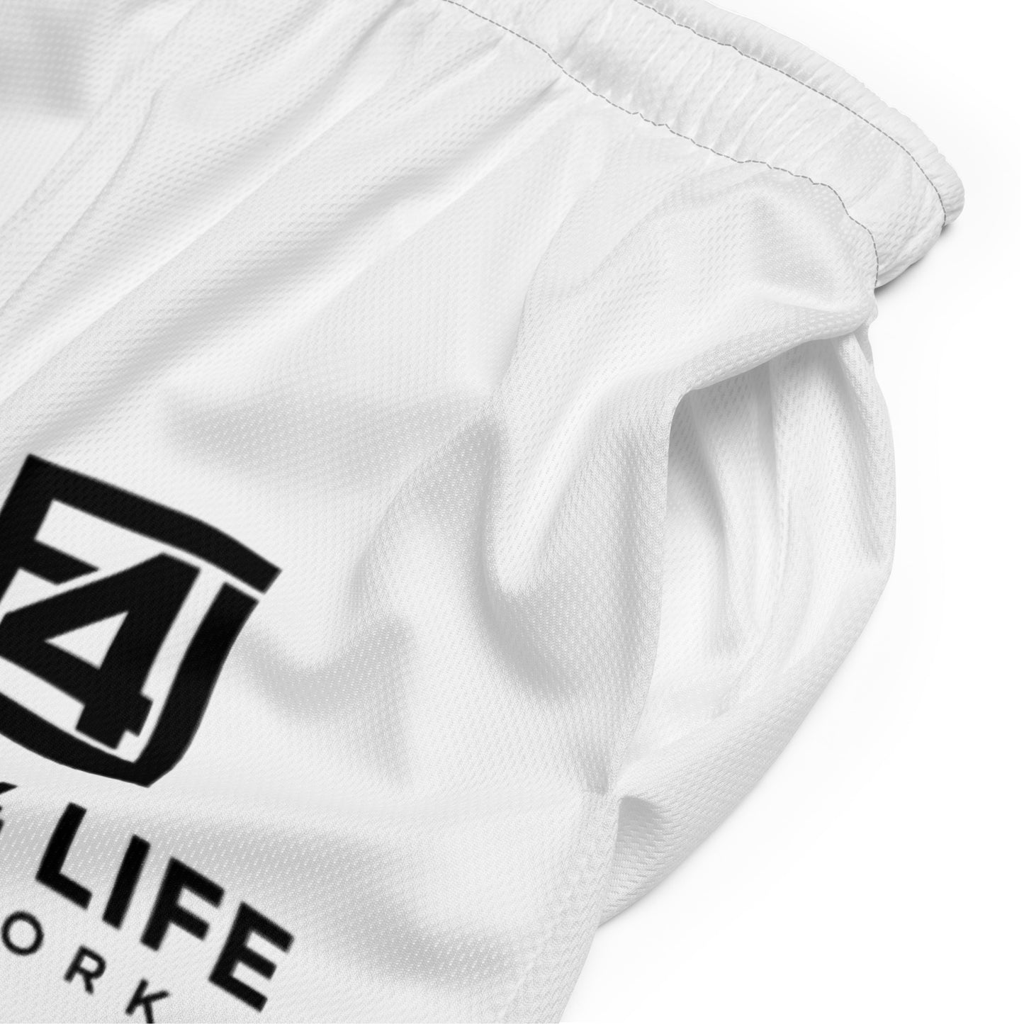 Big Staple Logo Mesh Shorts (White)
