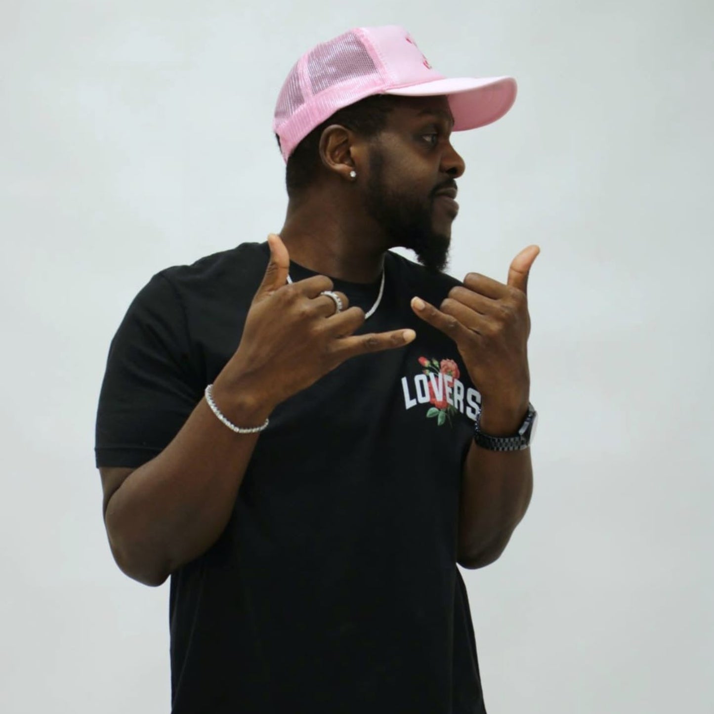 NY Lovers and Roses Trucker Hat (Pink)