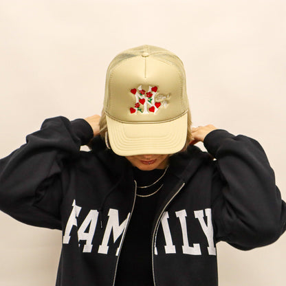 NY Lovers and Roses Trucker Hat (Beige)