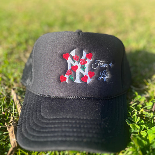 NY Lovers and Roses Trucker Hat (Black)