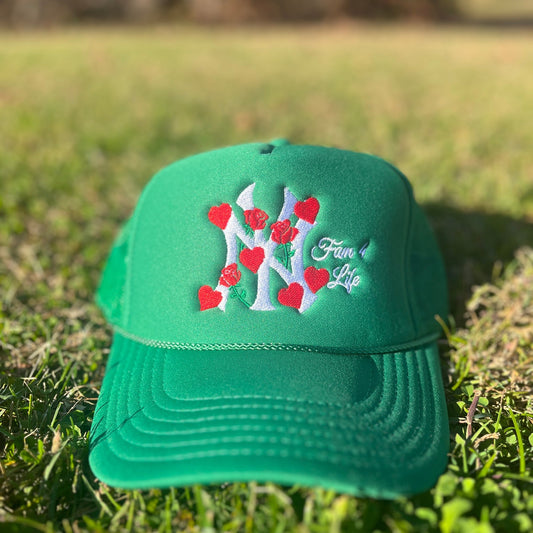 NY Lovers and Roses Trucker Hat (Green)