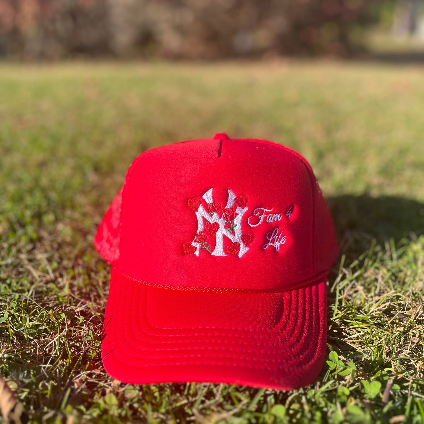 NY Lovers and Roses Trucker Hat (Red)